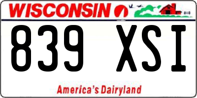 WI license plate 839XSI