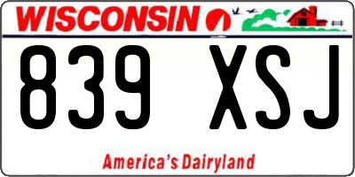 WI license plate 839XSJ