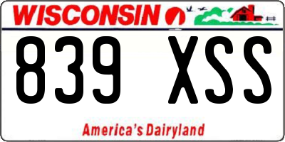 WI license plate 839XSS