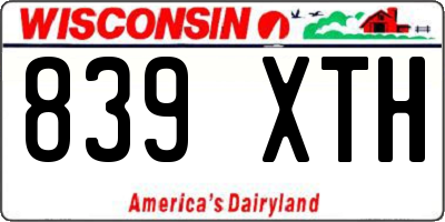 WI license plate 839XTH