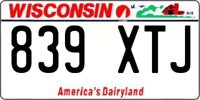 WI license plate 839XTJ