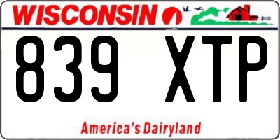 WI license plate 839XTP