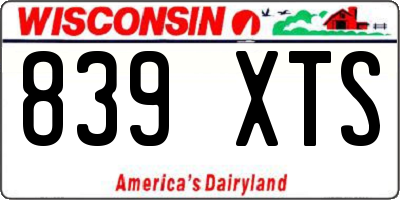 WI license plate 839XTS