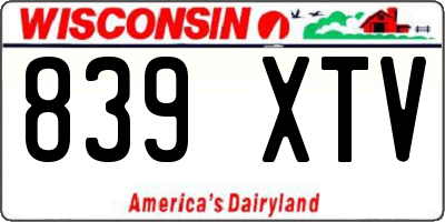 WI license plate 839XTV
