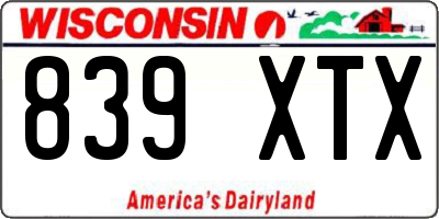 WI license plate 839XTX