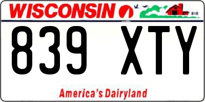 WI license plate 839XTY