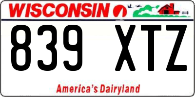 WI license plate 839XTZ