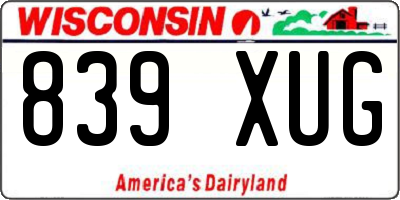 WI license plate 839XUG