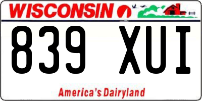 WI license plate 839XUI