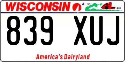 WI license plate 839XUJ