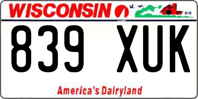 WI license plate 839XUK