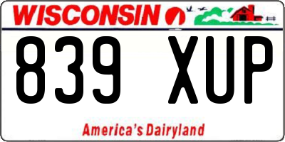 WI license plate 839XUP