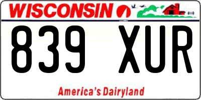 WI license plate 839XUR