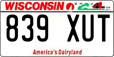WI license plate 839XUT