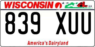 WI license plate 839XUU