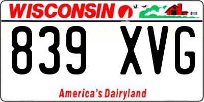 WI license plate 839XVG