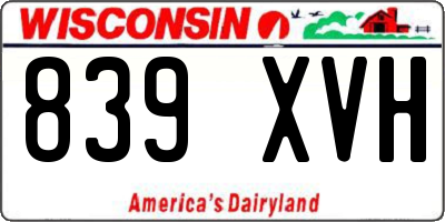 WI license plate 839XVH