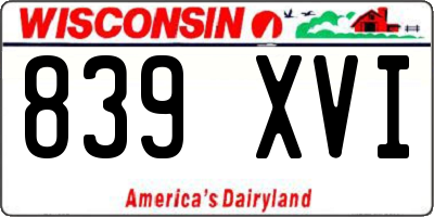WI license plate 839XVI