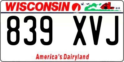 WI license plate 839XVJ
