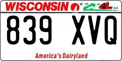 WI license plate 839XVQ
