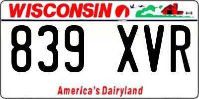 WI license plate 839XVR