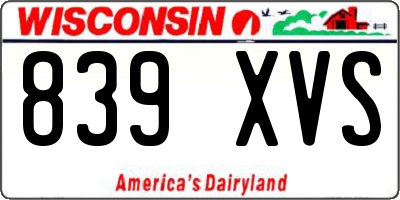 WI license plate 839XVS