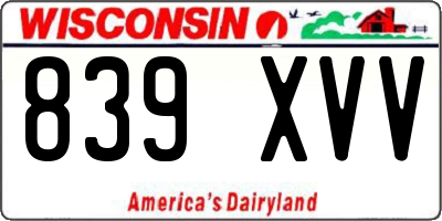 WI license plate 839XVV