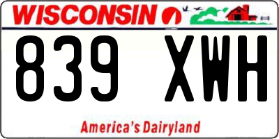 WI license plate 839XWH