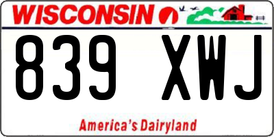 WI license plate 839XWJ