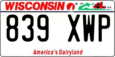 WI license plate 839XWP