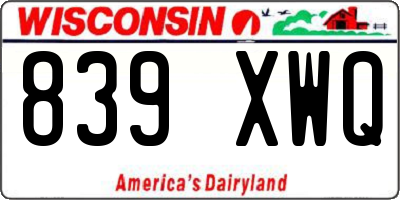 WI license plate 839XWQ
