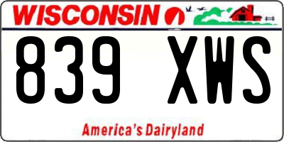 WI license plate 839XWS