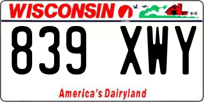 WI license plate 839XWY