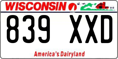 WI license plate 839XXD