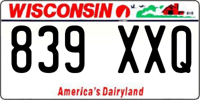 WI license plate 839XXQ