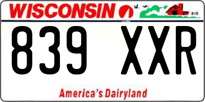 WI license plate 839XXR