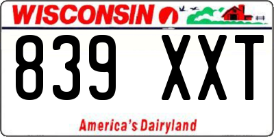 WI license plate 839XXT