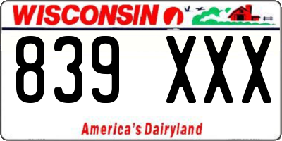 WI license plate 839XXX