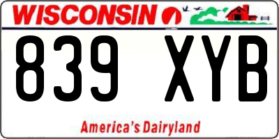 WI license plate 839XYB