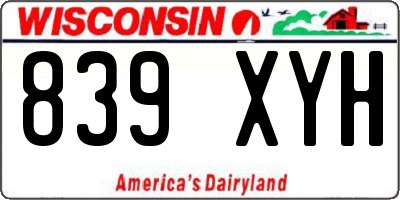 WI license plate 839XYH