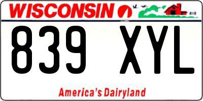 WI license plate 839XYL