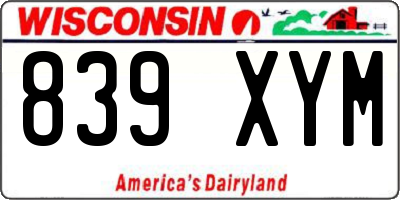 WI license plate 839XYM