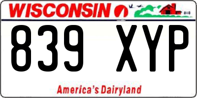 WI license plate 839XYP