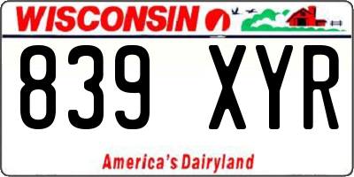 WI license plate 839XYR