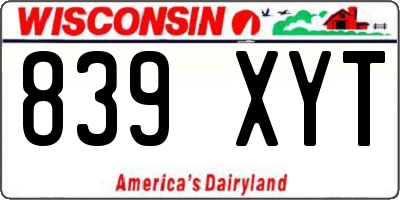 WI license plate 839XYT