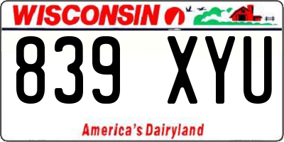 WI license plate 839XYU