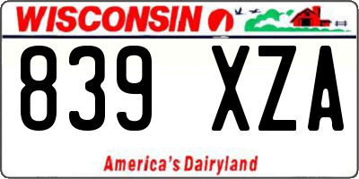WI license plate 839XZA