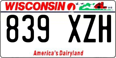 WI license plate 839XZH