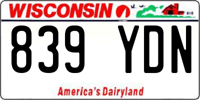 WI license plate 839YDN