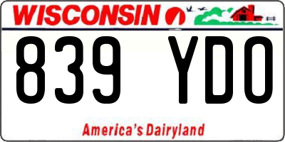 WI license plate 839YDO